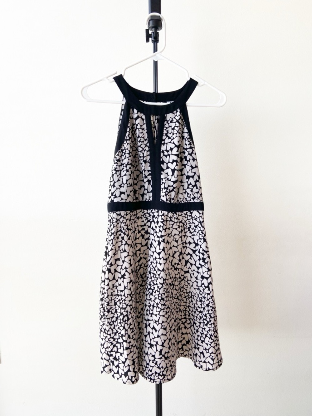 ELLE Black & White Heart Print Dress Size 2 (XS)